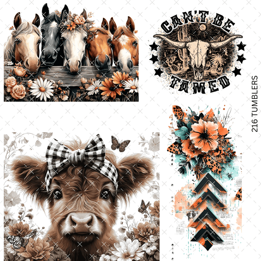 747 COW/HORSE CANT BE TAMED - 216 Tumblers