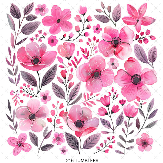 757 SHADES OF PINK FLORALS - 216 Tumblers