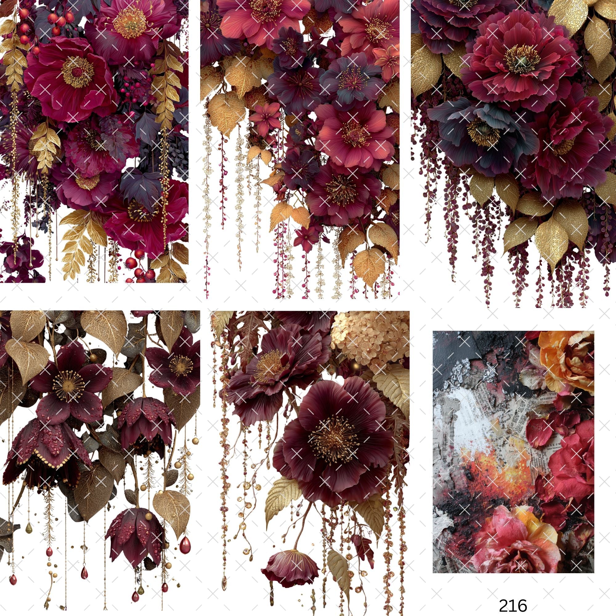 773 FLORAL KNOCK OUTS (PEEK A BOO) - 216 Tumblers