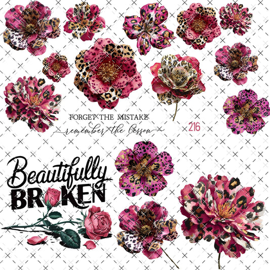 776 BEAUTIFULLY BROKEN LEOPARD FLOWERS - 216 Tumblers