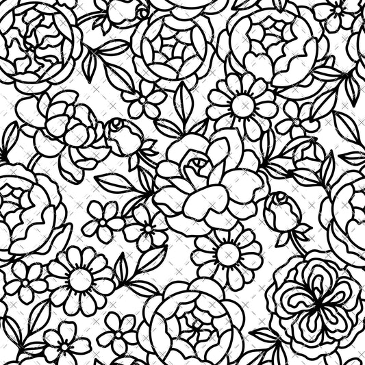 784 FLORAL OUTLINE - 216 Tumblers