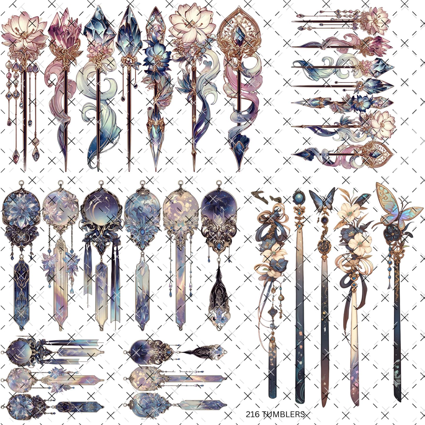 788 WHIMSICAL/ MYSTICAL THINGS - 216 Tumblers