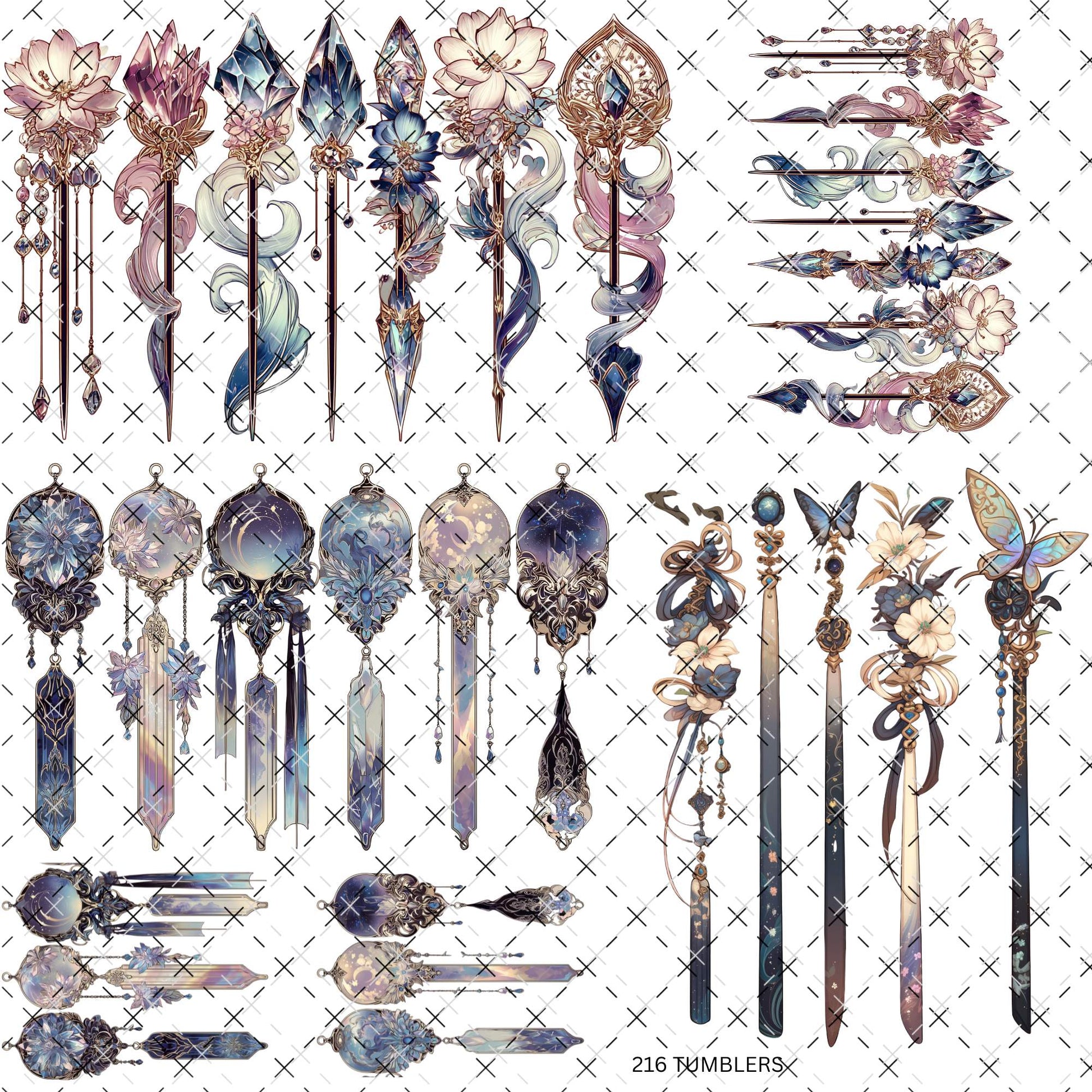 788 WHIMSICAL/ MYSTICAL THINGS - 216 Tumblers