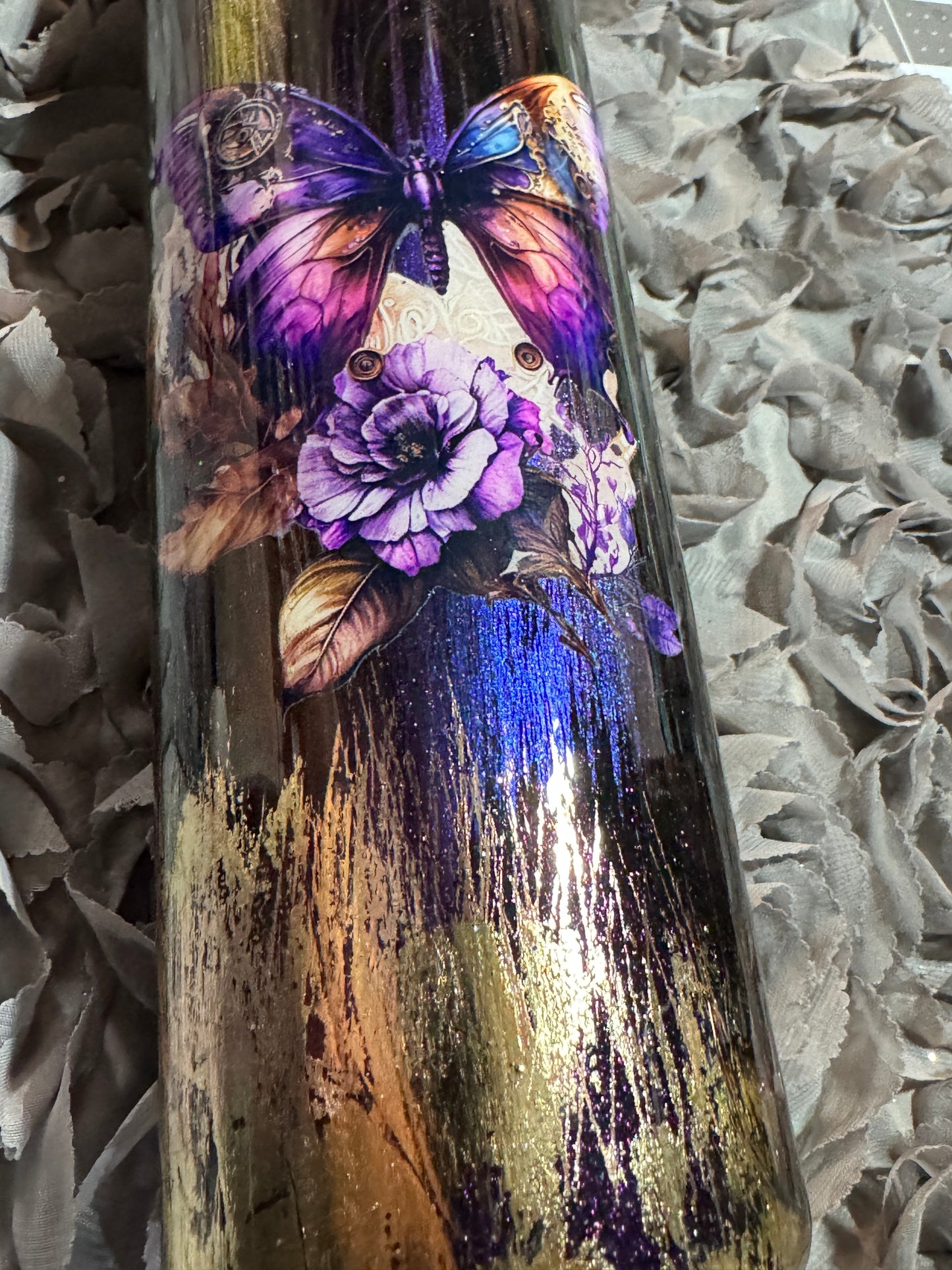 32oz Steampunk Butterflies - Grunge