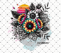 7X7  1 MONO SUNSET FLORAL