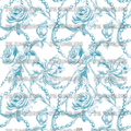 1082 BLUE FLOWER STRAND W/PEARLS