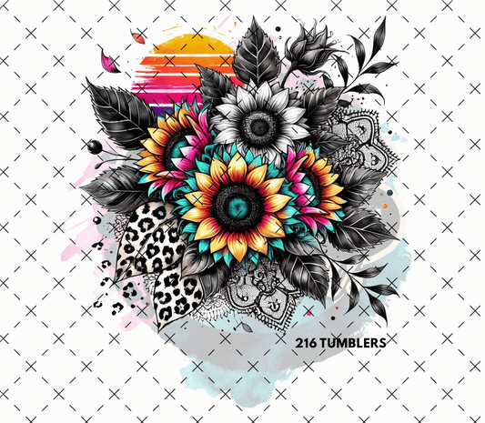 7X7 1 MONO SUNSET FLORAL - 216 Tumblers