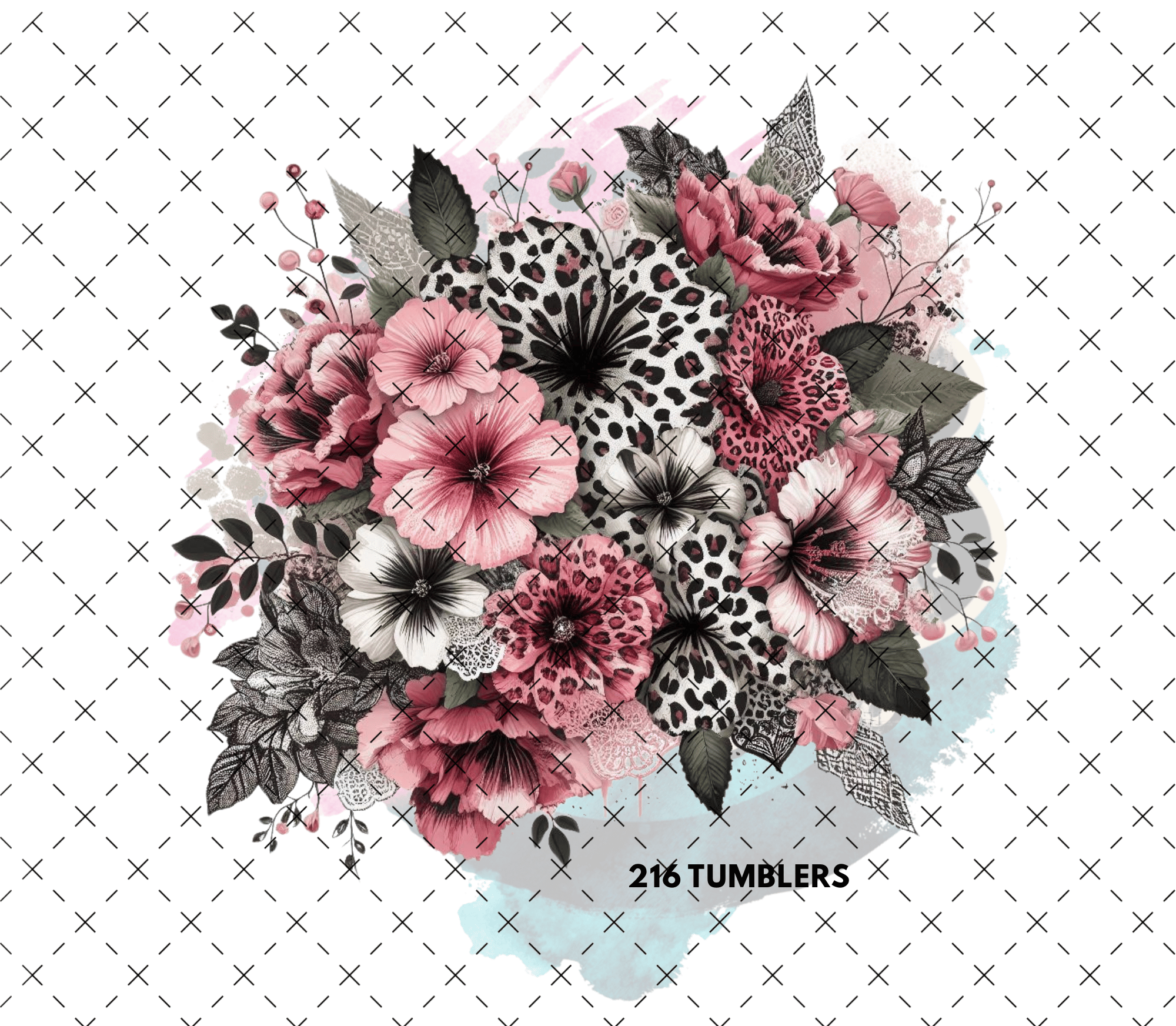 7X7 2 FLORAL BOUQUET - 216 Tumblers