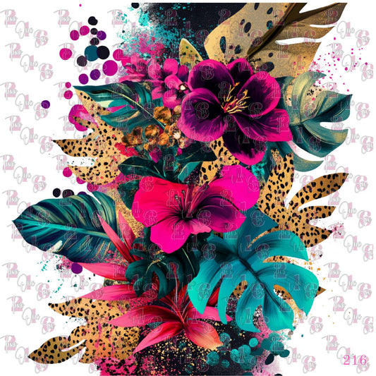 7X7 25 TROPICAL FLOWER - 216 Tumblers