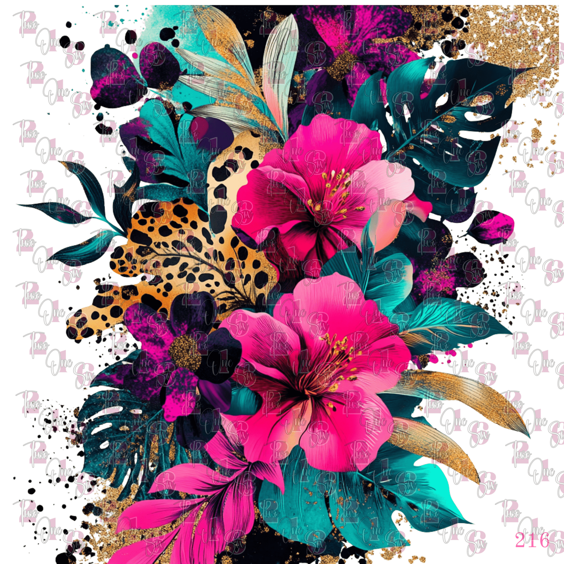 7X7 26 TROPICAL FLOWER - 216 Tumblers