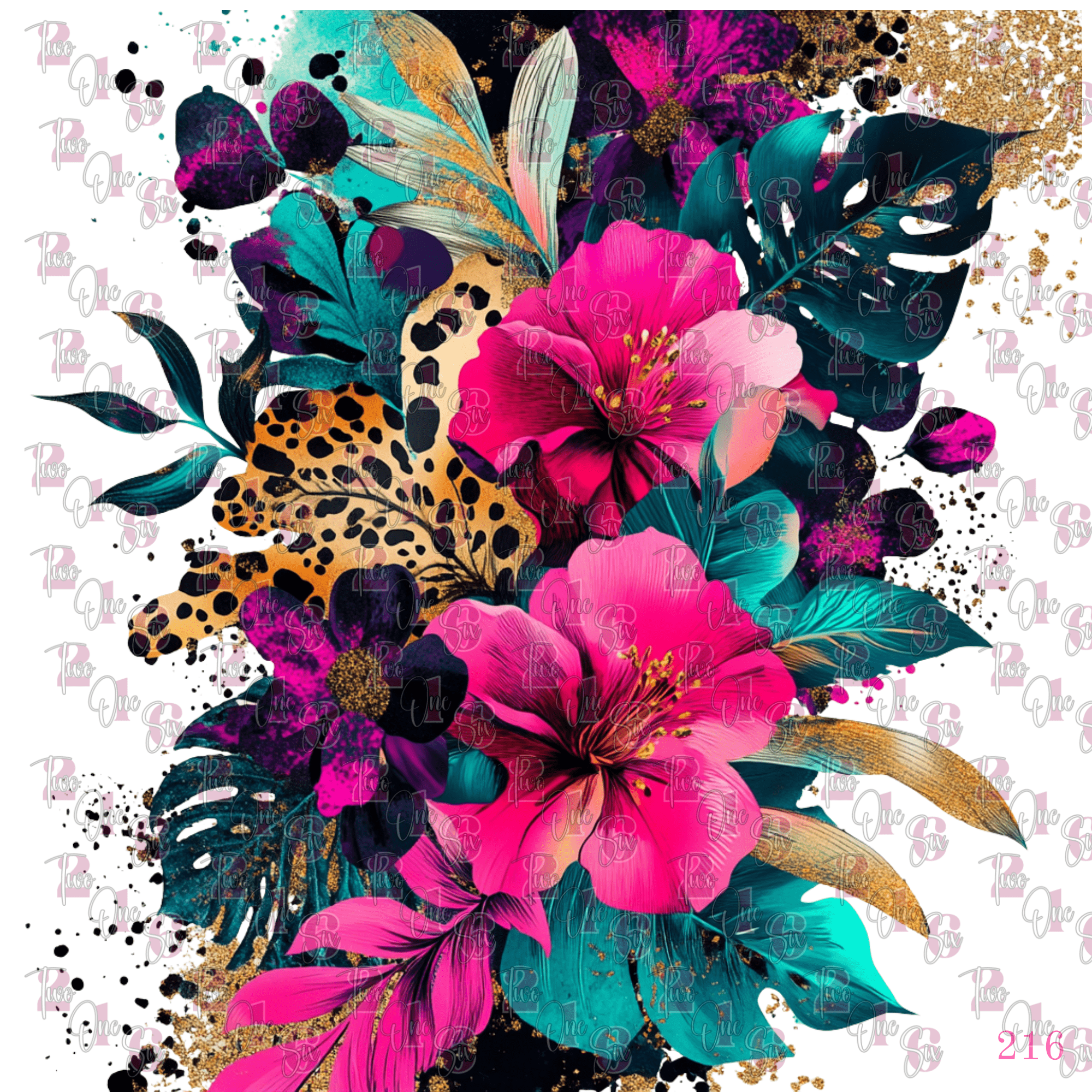 7X7 26 TROPICAL FLOWER - 216 Tumblers