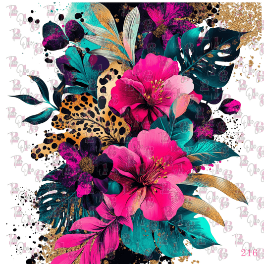 7X7 26 TROPICAL FLOWER - 216 Tumblers