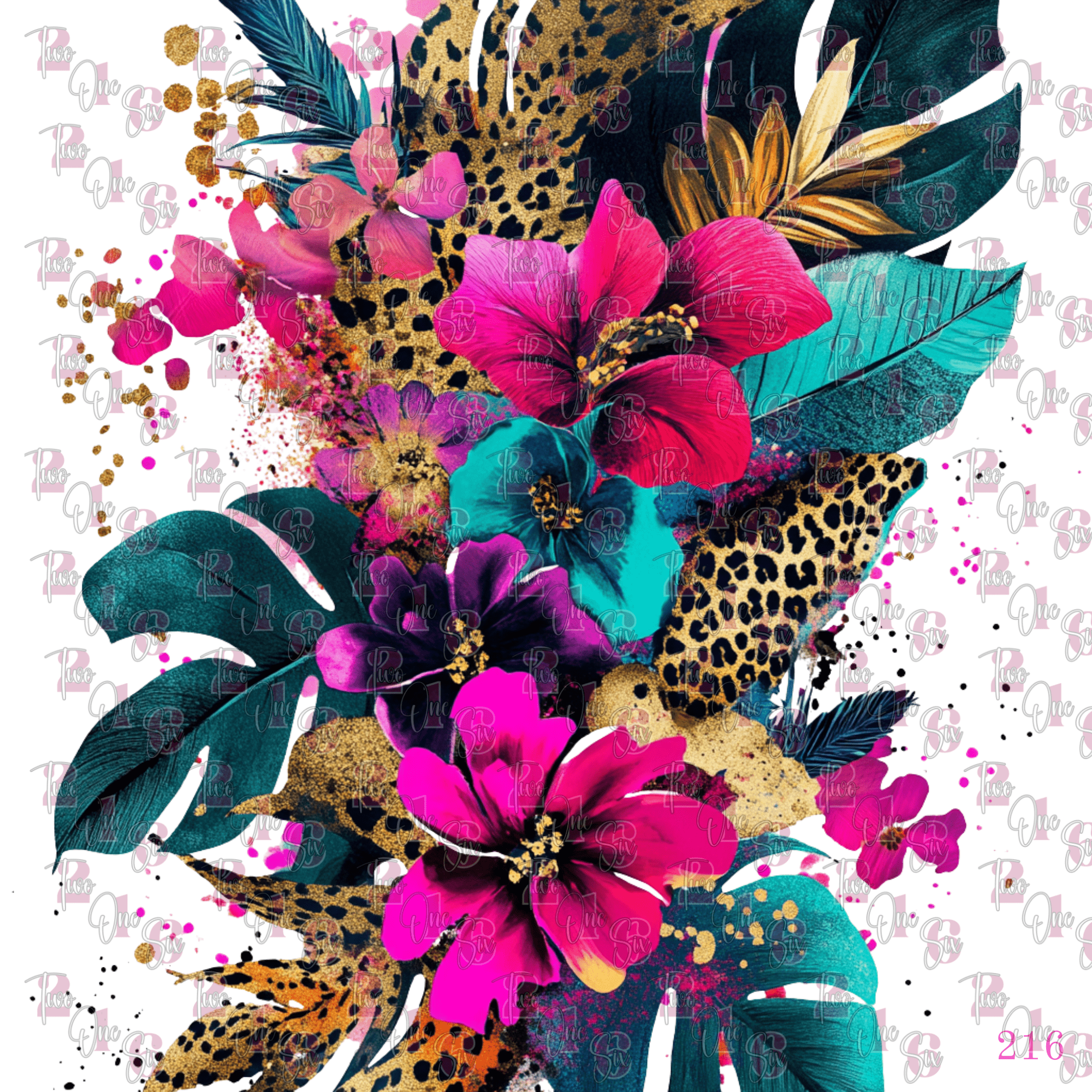 7X7 27 TROPICAL FLOWER - 216 Tumblers
