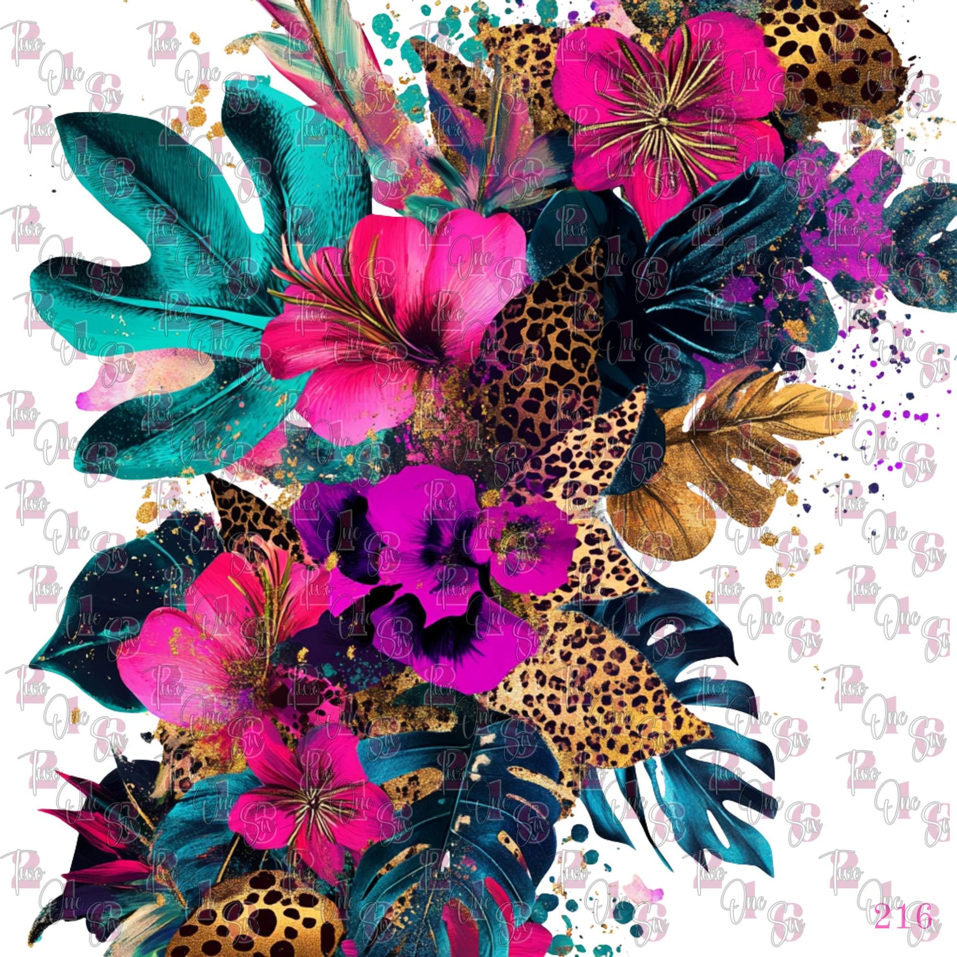 7X7 28 TROPICAL FLOWER - 216 Tumblers