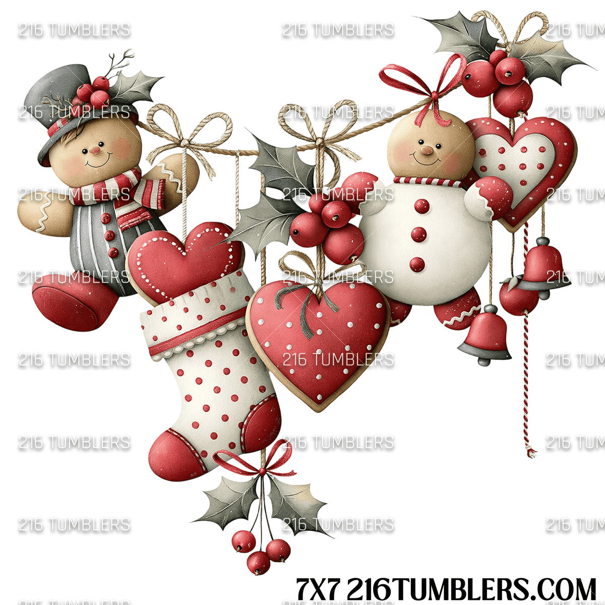 7X7 52 CHRISTMAS STRAND 4 - 216 Tumblers