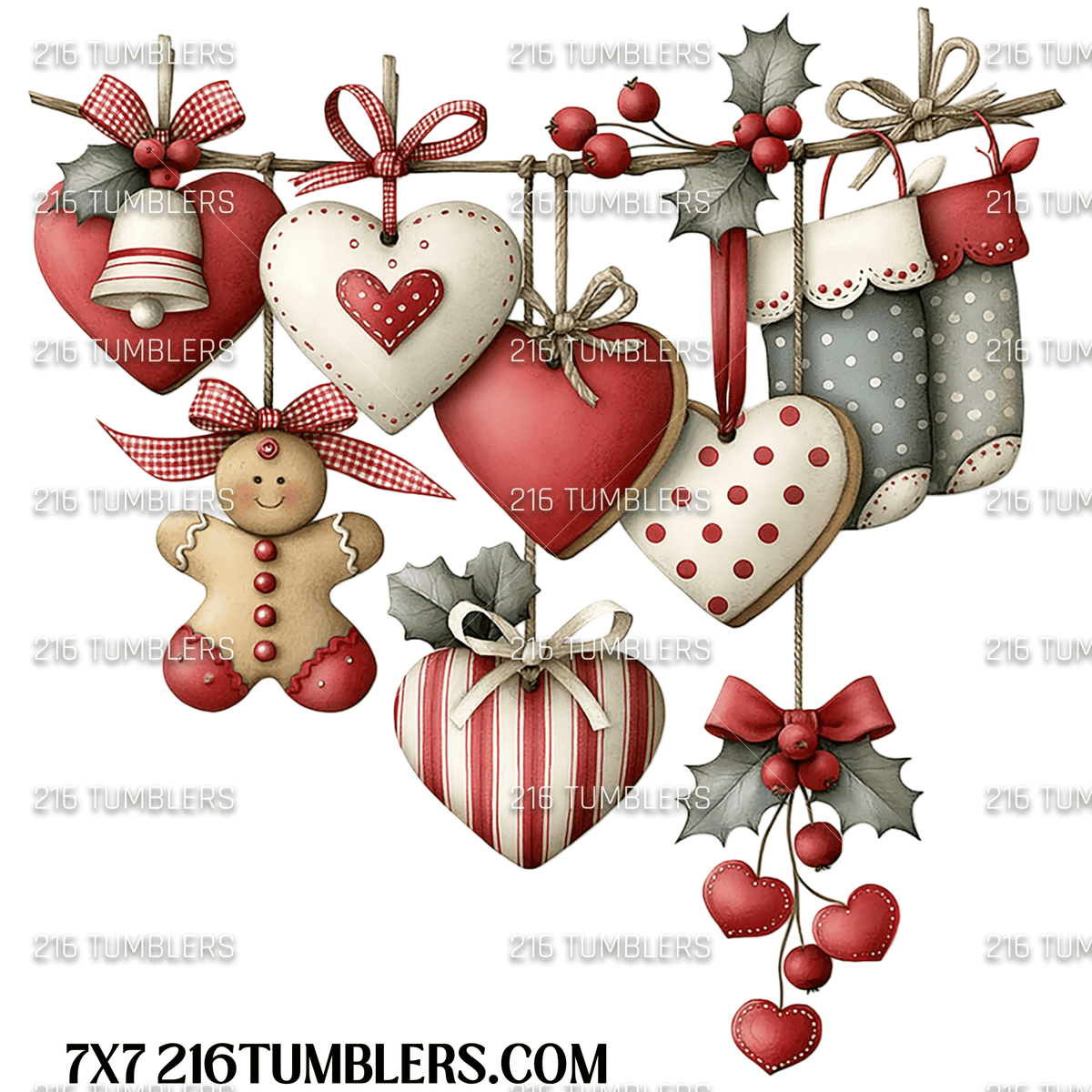 7X7 53 CHRISTMAS STRAND 3 - 216 Tumblers