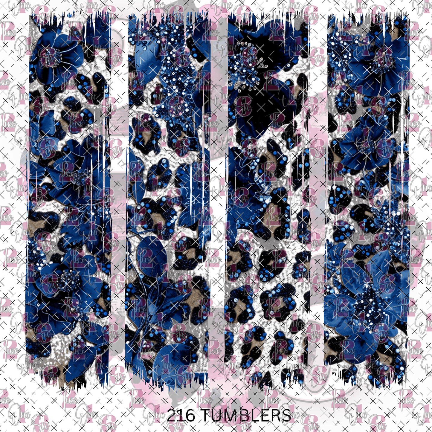 7X7 BLUE STRIPS 12 - 216 Tumblers