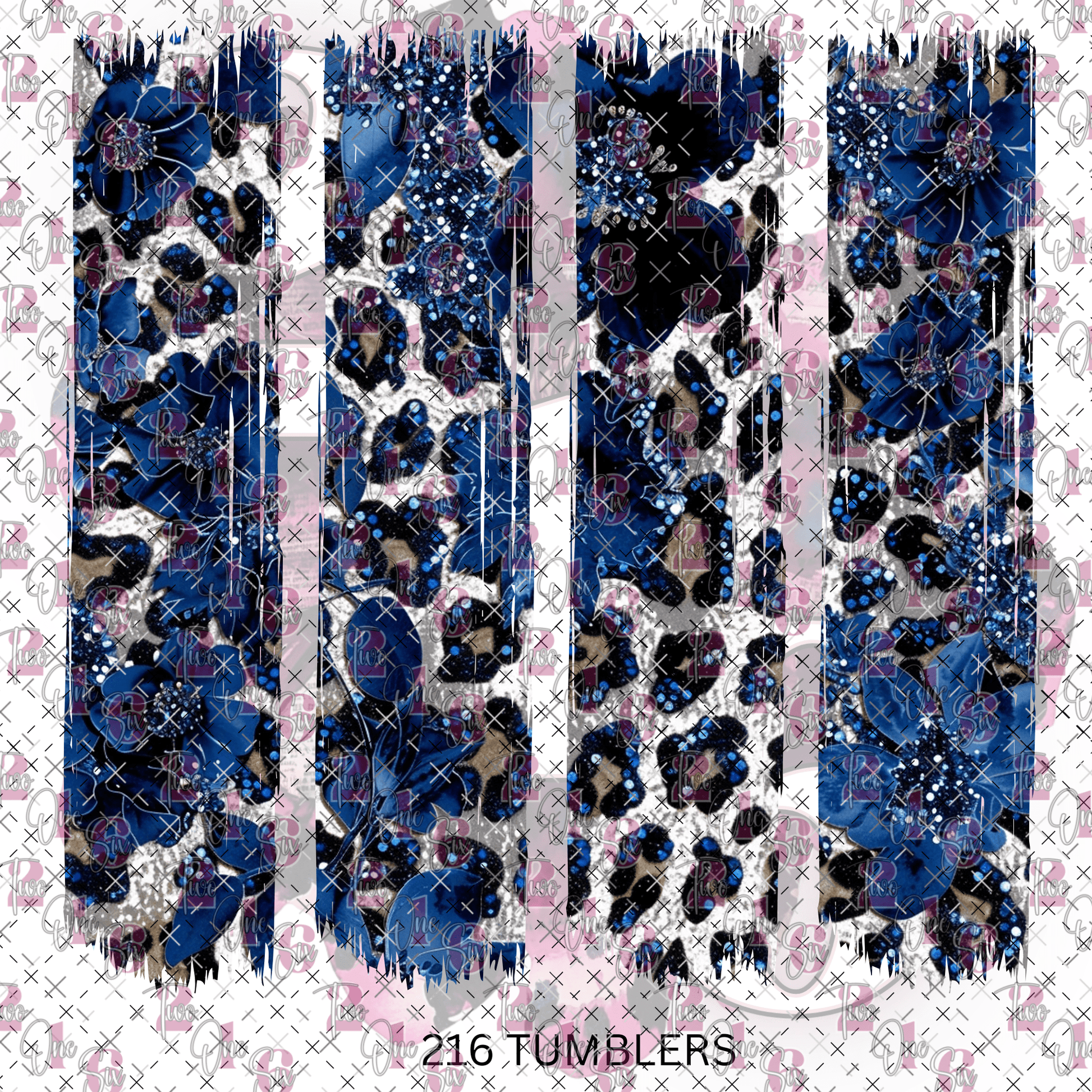 7X7 BLUE STRIPS 12 - 216 Tumblers