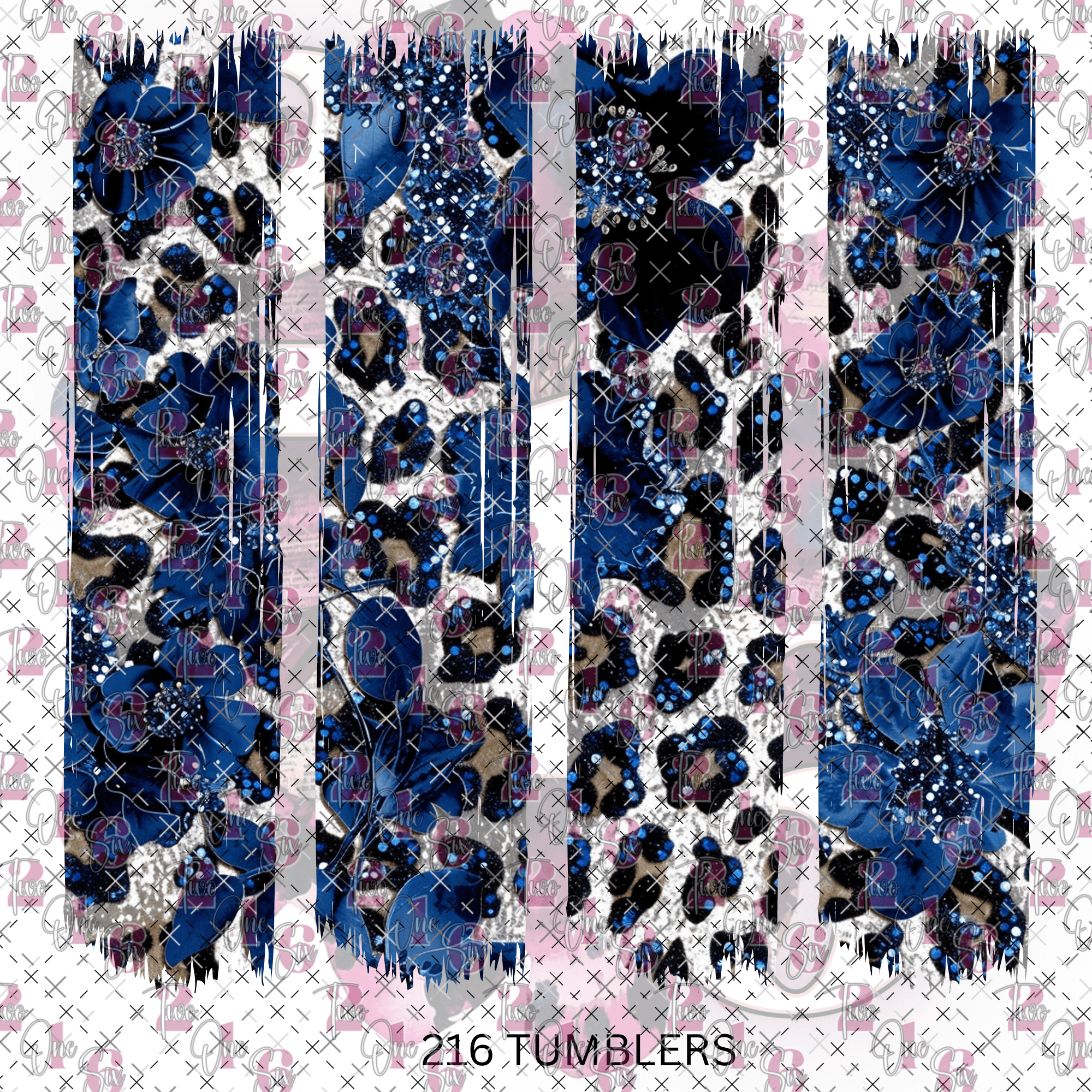 7X7 BLUE STRIPS 12 - 216 Tumblers