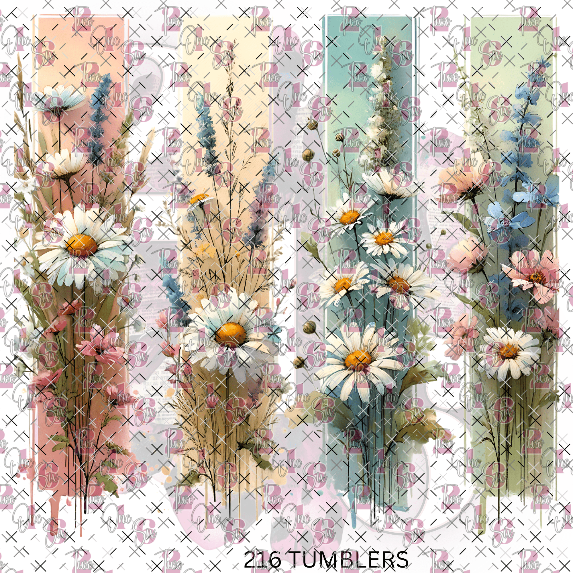 7X7 FLORAL 7 - 216 Tumblers