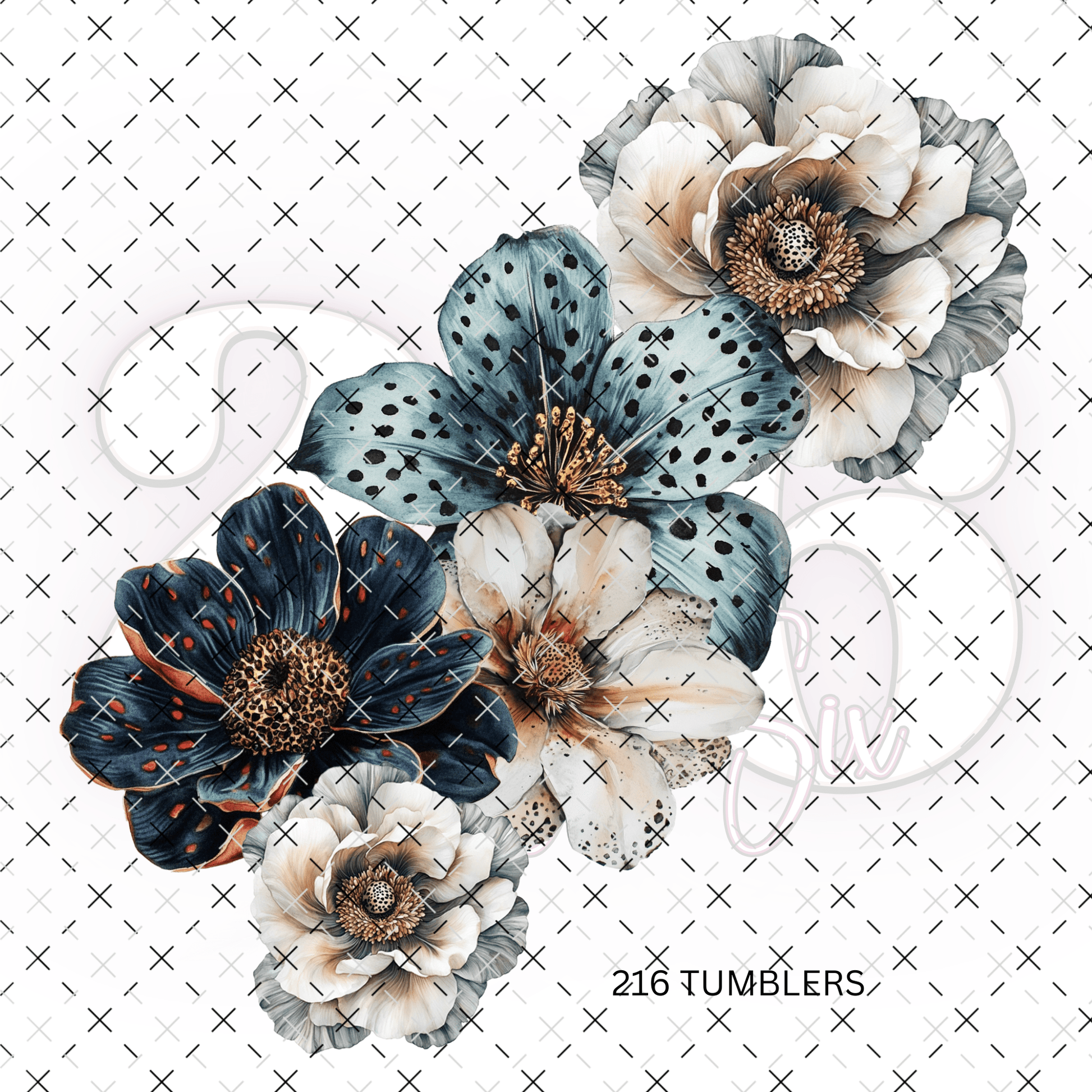 7X7 FLOWERS 15 - 216 Tumblers