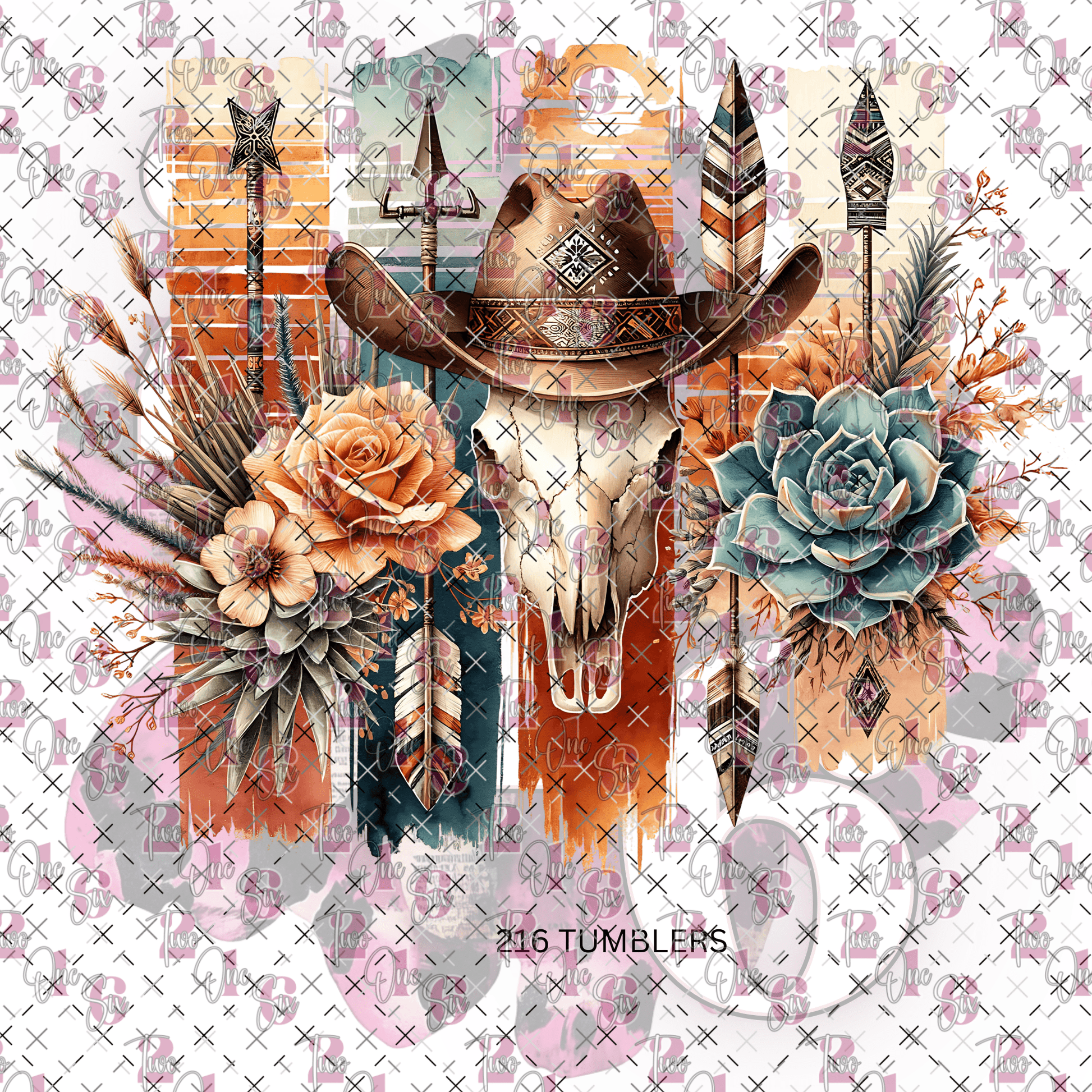 7X7 WESTERN 10 - 216 Tumblers