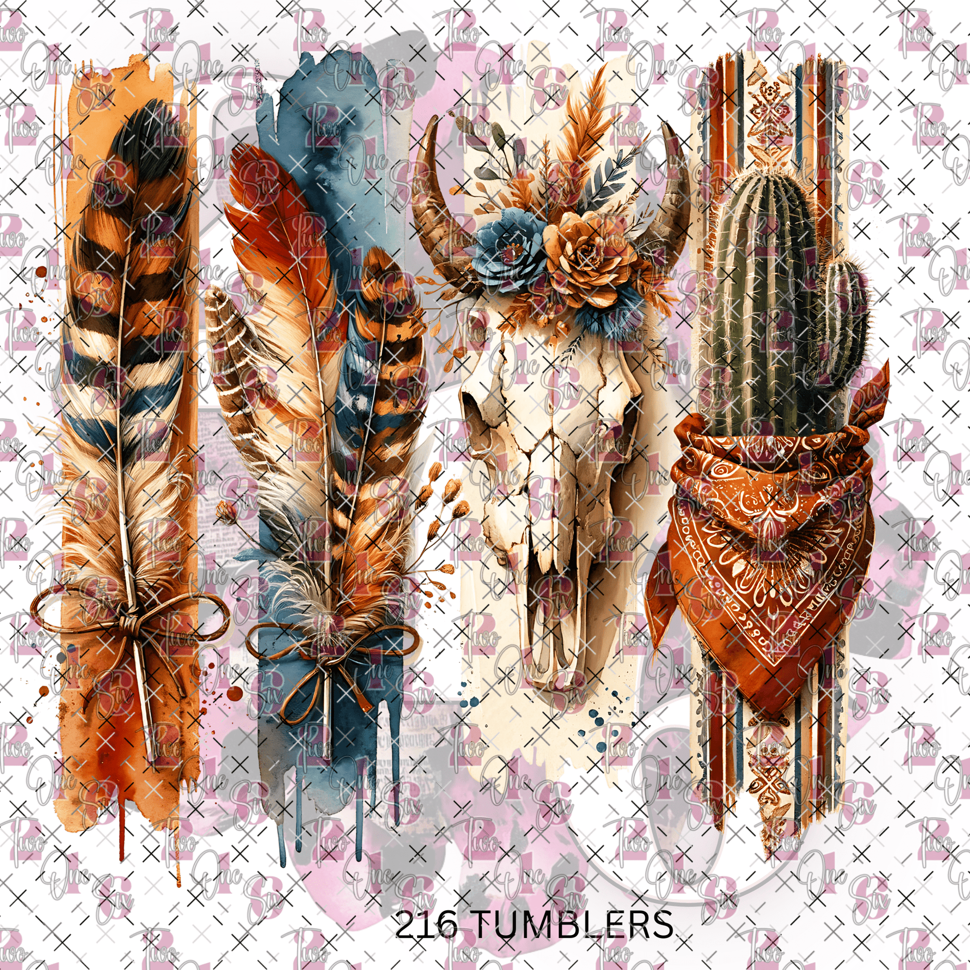 7X7 WESTERN 9 - 216 Tumblers