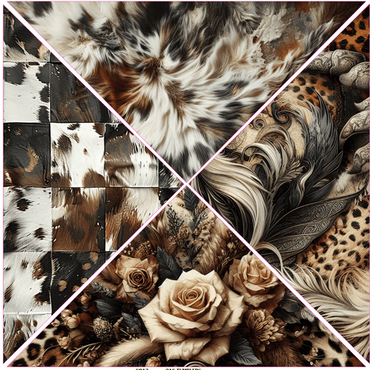 8013 COWHIDE LEOPARD MIXED MEDIA - 216 Tumblers