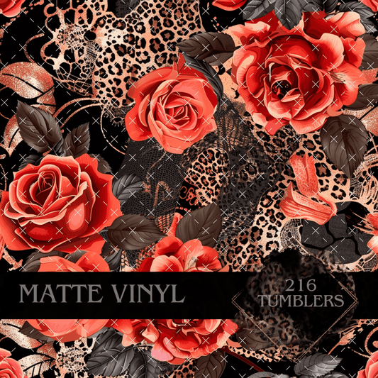 8035 RED LEOPARD ROSE - 216 Tumblers