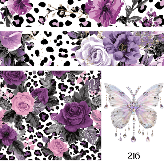 805 PINK AND PURPLE FLORAL LEOPARD - 216 Tumblers
