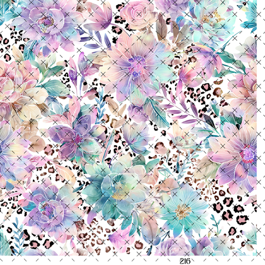 809 PASTEL PEEK A BOO WITH LEOPARD AND FLORALS - 216 Tumblers