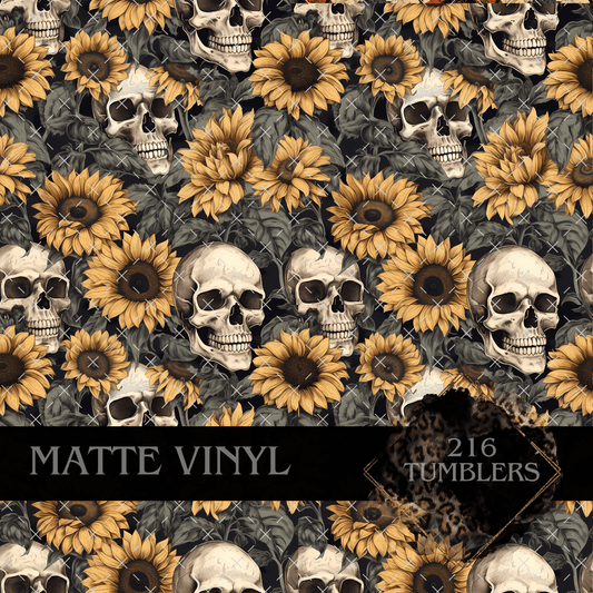 8098 SUNFLOWER SKULL - 216 Tumblers