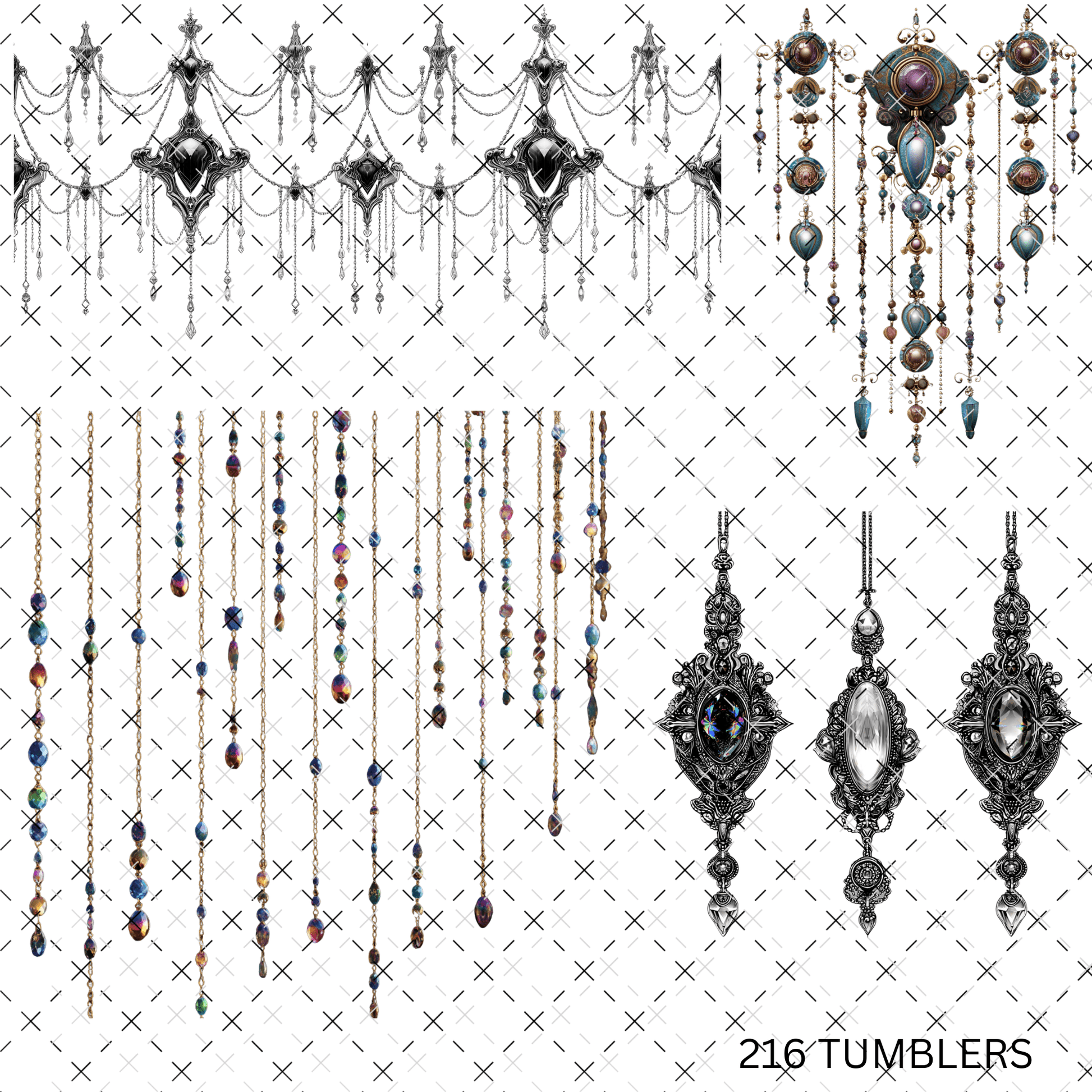 826 GOTHIC DANGLES - 216 Tumblers