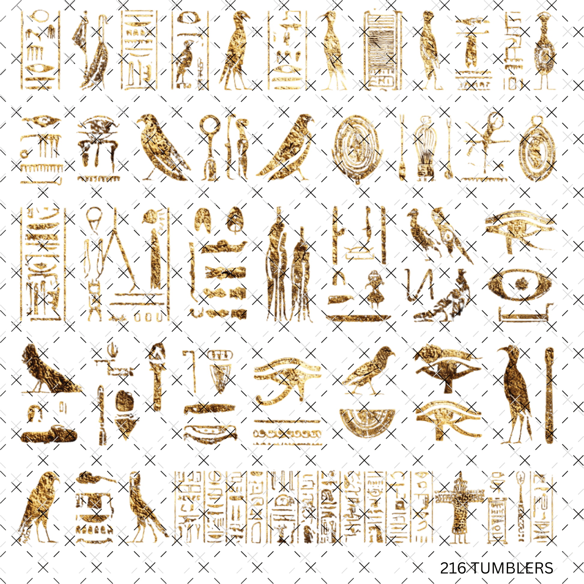 829 EGYPTAN SYMBOLS - 216 Tumblers