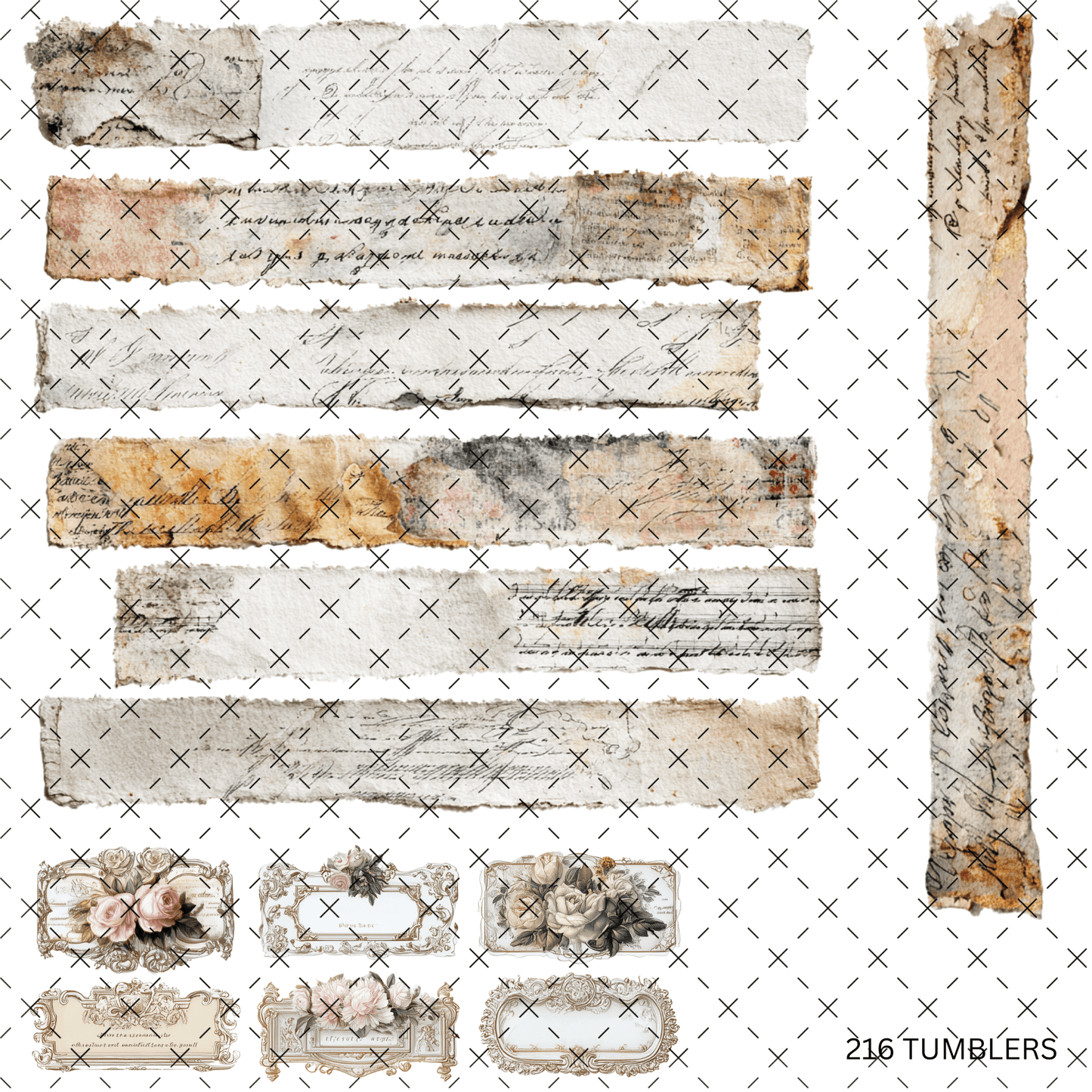 834 JOURNAL PAGES W/EMBLEMS - 216 Tumblers