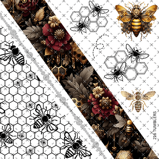 844 BEE SWIRL - 216 Tumblers