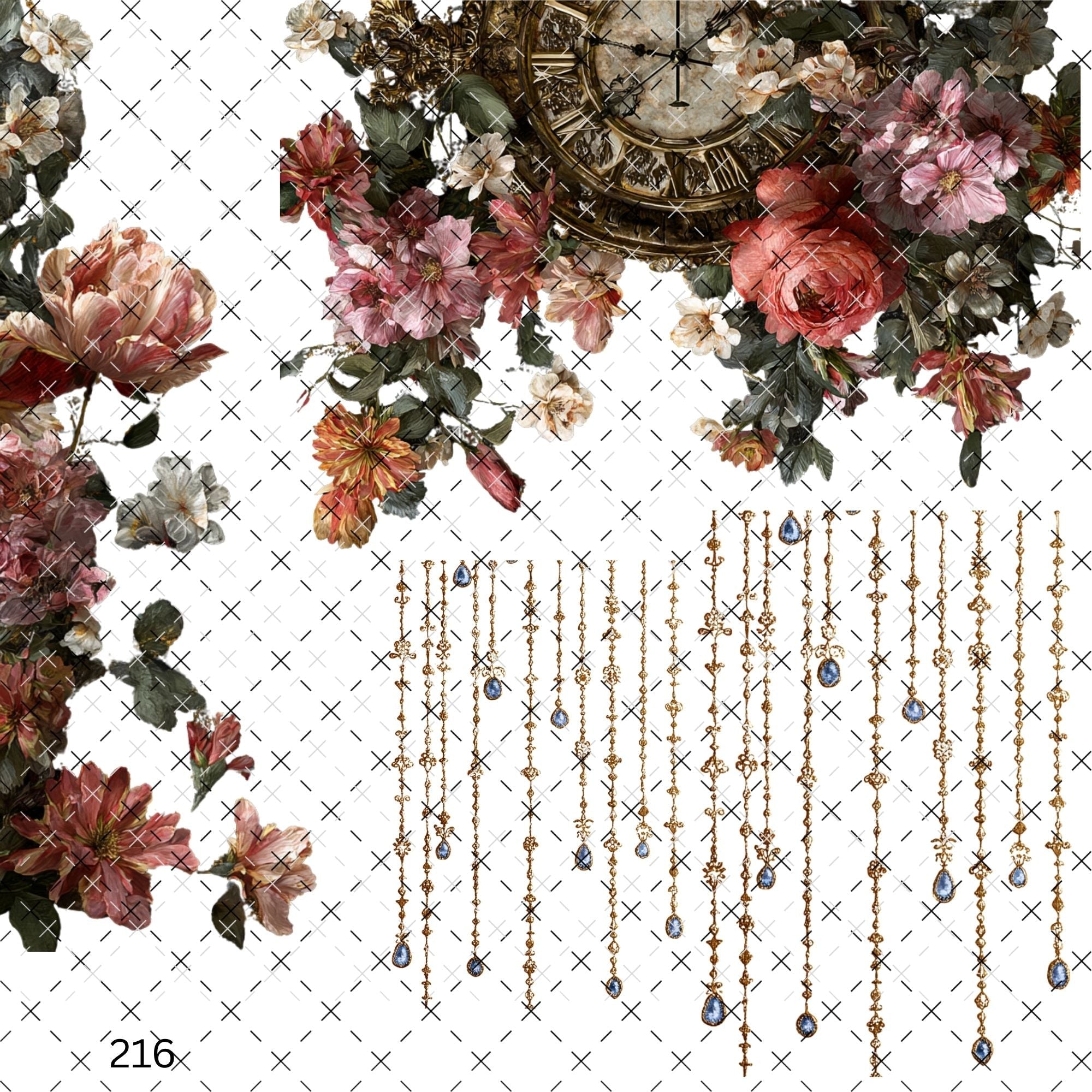 852 FLOWER /CLOCK PEEK A BOO - 216 Tumblers