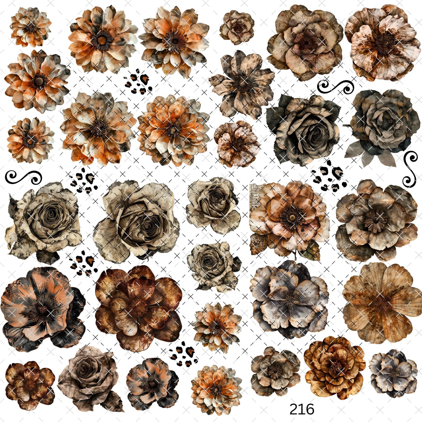 858 RUSTIC FLOWERS - 216 Tumblers