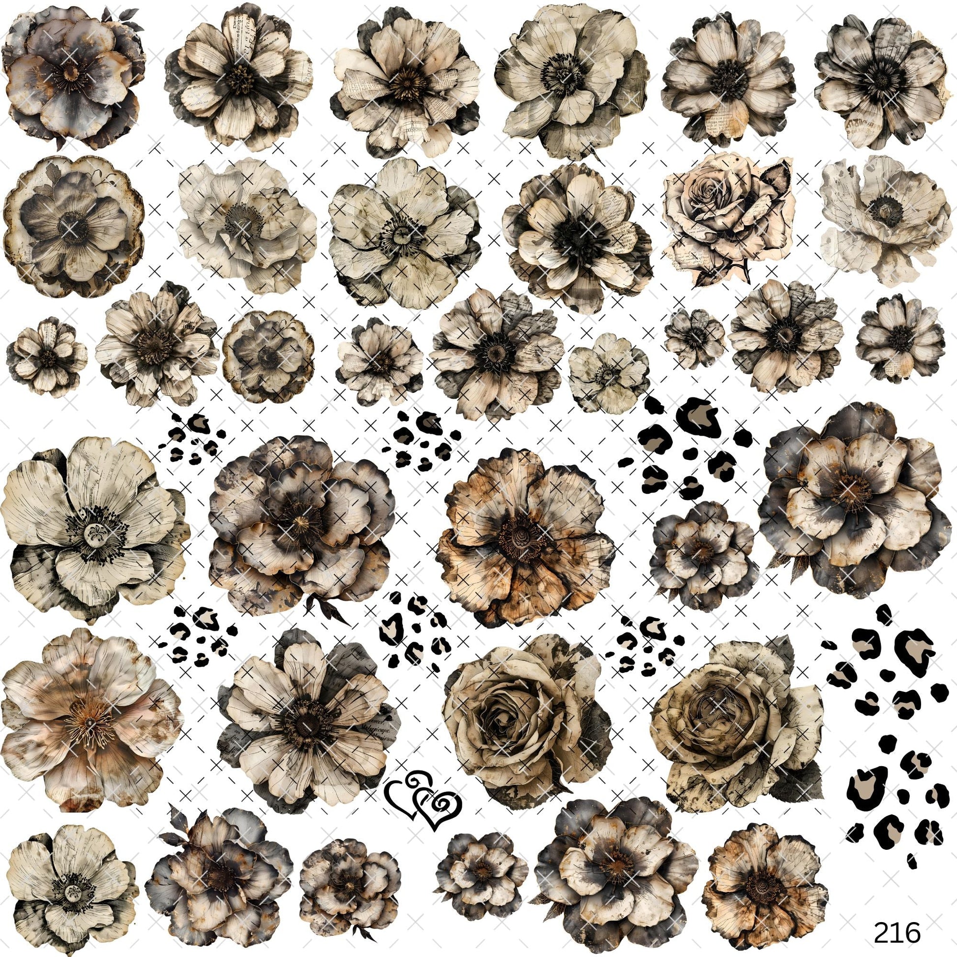 862 RUSTIC FLOWERS - 216 Tumblers