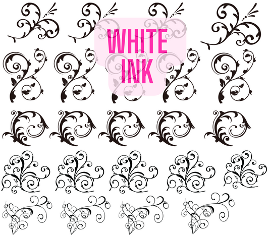 #20-86W WHITE INK  Tooled Leather Elements