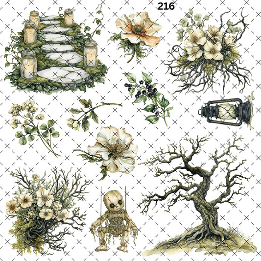 877 GREEN STUFF WITH CREEPY DOLL THING - 216 Tumblers