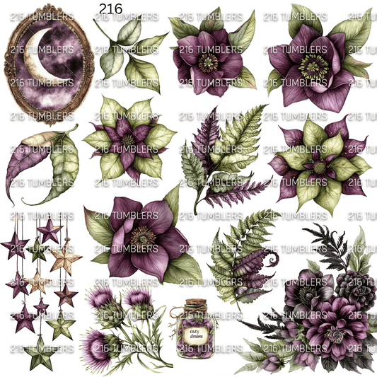 881 PURPLE FOREST FLOWERS - 216 Tumblers