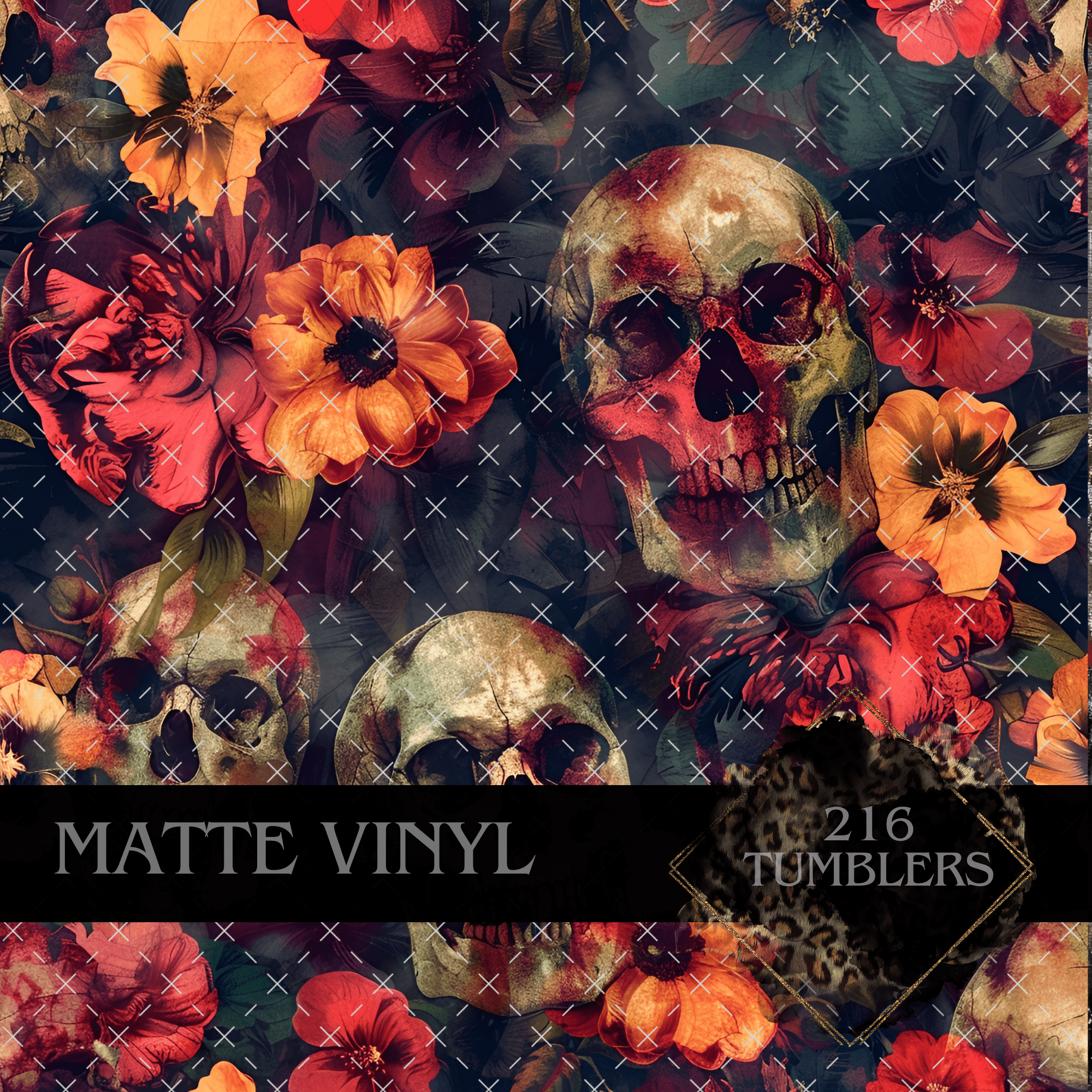 8882 BRIGHT SKULLS - 216 Tumblers