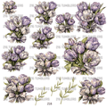 898 A PRETTY PURPLE COLOR - FLOWERS - 216 Tumblers