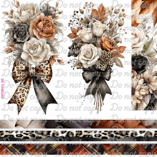 657 EARTHTONED FLORAL AND BANDS