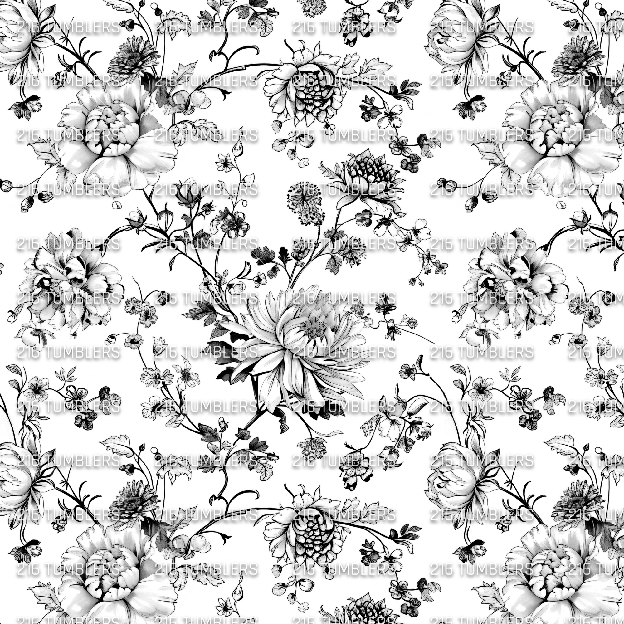 923 FLORAL OUTLINES - 216 Tumblers