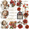 932 CHERUBS and FLOWERS - 216 Tumblers