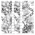 945 BLACK AND WHITE FLORAL WITH LEOPARD CHAINS - 216 Tumblers