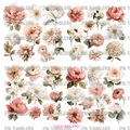 950 BLUSH CREAM PEACH COLORED FLOWERS - 216 Tumblers