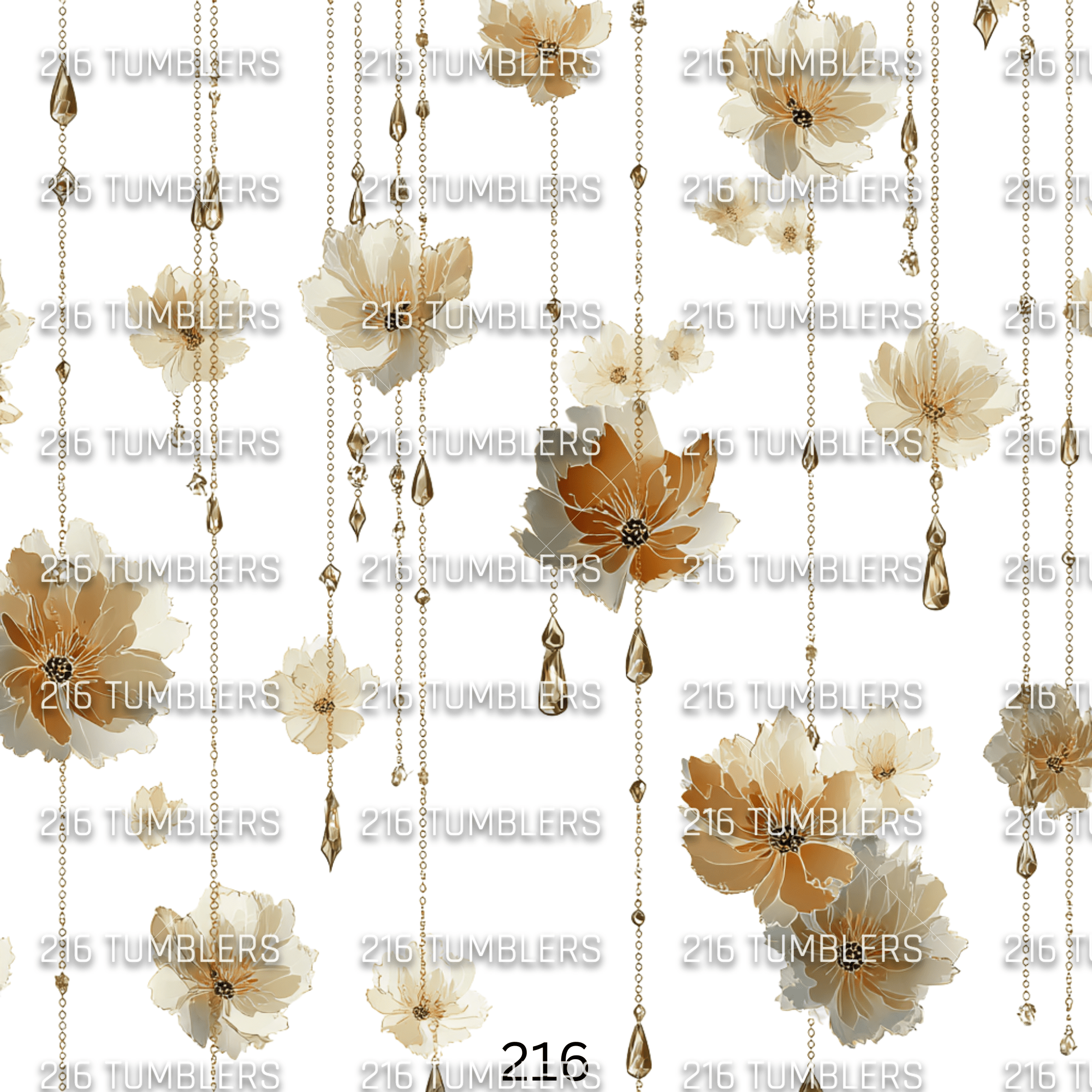 955 JEWELED DANGLES WITH FLOWERS - 216 Tumblers